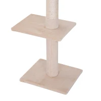 PawHut kattenboom krabboom kattenkrabboom met sisalpalen in hoogte verstelbaar beige(m-10)