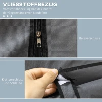 HOMCOM Schrank aus Stoff, Aufbewahrungslösung, 8 Regale, 2 Kleiderstangen, Dunkelgrau(m-5)