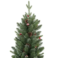 HOMCOM Slim Gracious Pine Xmas Tree, 6ft/180cm Artificial Christmas Tree with 688 Branch Tips, Foldable Steel Stand, Green(m-10)