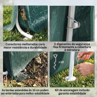 Outsunny Abrigo de Exterior para Ferramentas Bicicleta 2,4x2x2,02 m Abrigo de Armazenamento com 2 Portas  Anti-UV para Jardim Verde(m-6)