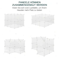 PawHut Box doe-het-zelf puppy-box kleine huisdieren loopbox 12 panelen wit(m-6)