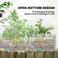 Outsunny Small Greenhouse with Raised Garden Bed, Galvanised Walk-in Greenhouse with Roll Up Windows, 141 x 141 x 190 cm, White(m-9)