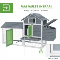 Pawhut Cotet Lemn Prefabricat – Pentru 2 Gaini, Ideal pentru Gradina(m-5)