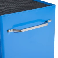 HOMCOM Carrello Porta Attrezzi con 5 Cassetti, Tappetini in EVA, Carrello Officina Portautensili con Serratura e 2 Chiavi, 4 Ruote Girevoli (2 con Freno), Maniglia, in Acciaio per Garage, Blu(m-8)