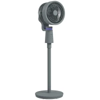HOMCOM Pedestal Air Circulation Fan with Oscillating, Light Off, Grey(m-1)