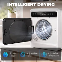 HOMCOM 5kg Vented Tumble Dryer, 1000W Compact Tumble Dryer with Smart Drying, Freestanding Stackable Clothes Drying Machine(m-4)