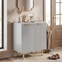 HOMCOM Sideboard Buffet Cabinet, Modern Kitchen Storage Cabinet with Adjustable Shelf and Metal Legs, Grey(m-9)