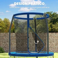 SPORTNOW Trampolim Infantil Ø183 cm, para Crianças com Rede de Segurança Barras Acolchoadas Capa de Segurança e Estrutura de Aço Azul(m-6)