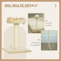 Pawhut Copac de Zgariat pentru Pisici – Pat, Minge & Stalp Sisal(m-5)
