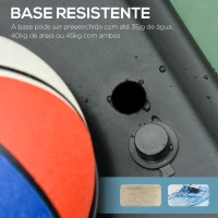 HOMCOM Tabela de Basquetebol com Altura Ajustável 160-210cm Rodas e Base Recarregável 76x70x197,5-254cm Preto e Azul(m-5)