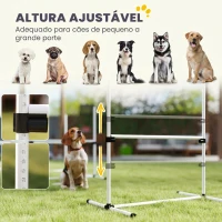 PawHut Conjunto de Treinamento de Agilidade para Cães 4 Peças Obstáculos de Salto com Altura Ajustável 99x65x94 cm  Azul(m-4)