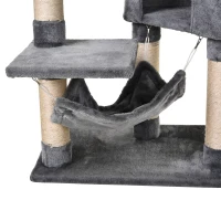PawHut  Arbre à chats multi-équipements griffoirs grattoirs plateformes tunnel niche hamacs jouet suspendu gris(m-9)