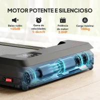 SPORTNOW Passadeira Dobrável com Inclinação Passadeira Elétrica com 2,0HP 6 km/h Ecrã LED e Controlo Remoto103x55x100 cm Preto(m-6)