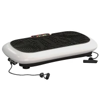 HOMCOM Vibrationsplatte mit 99 Stufen, 2 Fitnessbändern 73 x 40 x 13cm Weiß+Schwarz(m-1)