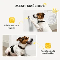 PawHut Barrière rétractable pour chien largeur 149 cm verrouillage automatique - blanc(m-7)