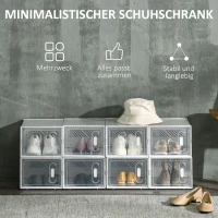 HOMCOM DIY-schoenenkast met 8 vakken, kunststof, transparant(m-4)