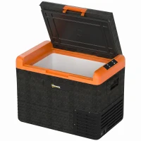 Outsunny Glacière électrique 40L portable, réfrigérateur congélateur avec poignées - dim. 58,7L x 36,5l x 43,8H cm orange et noir(m-12)