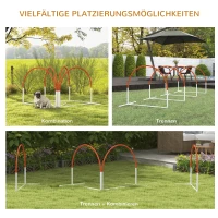 PawHut 4-delige Agility-Set voor Honden, Incl. Draagtas, Kunststof, 89x69x99 cm, Wit+Oranje(m-4)