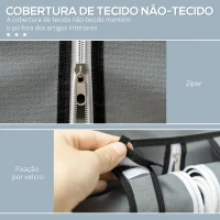 HOMCOM Roupeiro de Tecido Dobrável com 8 Prateleiras de Armazenamento e 2 Barras de Pendurar 125x43x162,5cm Cinza Claro(m-5)