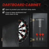 SPORTNOW Bristle Dartboard with Cabinet, 6 Steel Tip Darts, Cabinet(m-5)