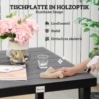 Outsunny tuintafel voor 4 personen, aluminium 80cm x 80cm x 74cm(m-4)
