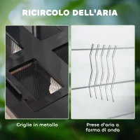 PawHut Terrario per Tartarughe di Terra e Rettili con Termometro 18-34℃, 60x40x40.5 cm, Nero(m-5)