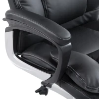 HOMCOM Silla Ejecutiva de Escritorio Silla de Despacho con Ruedas y Reposabrazos Altura Ajustable 66x71x110-120,5 cm Negro(m-9)