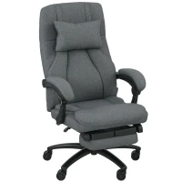 Vinsetto Massagewerkstoel, USB-aansluiting, draaibare wielen, Donkergrijs(m-10)