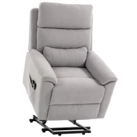 HOMCOM Power lift recliner chair with Massage and Heat, Terry Cloth Electric Lift Chair with Spring Cushion, Light Grey(m-1)