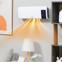 HOMCOM 2000W Wall-Mounted Heater, 18-45°C Temperature, White(m-2)