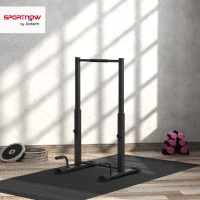 SPORTNOW Dip-Station, Liegestütz-Ständer, 93-117 cm höhenverstellbar, 540 kg Belastbarkeit, Ganzkörper-Training, Schwarz(m-10)