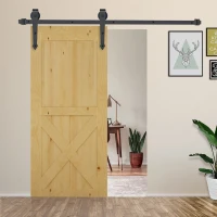 HOMCOM Gleitschienen-Bausatz für Schiebetüren, Metall, 2 m, max. 100 kg Belastbarkeit, Braun(m-10)