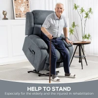 HOMCOM Power Lift Recliner Chair with Vibration Massage, Lift Chair for Elderly with Footrest, Remote, Side Pocket, Grey(m-4)