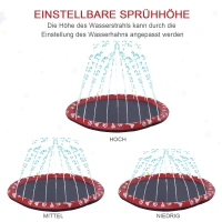 PawHut Hondenpoel, water-speelpoel, antislip, stevig, diervriendelijk, Ø170 cm, Rood(m-6)
