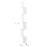 HOMCOM wandstelling hangplank boekenplank hoekplank zigzagplank kantoorplank hout 2 kleur(m-3)