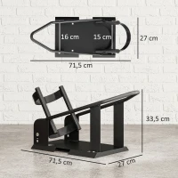 HOMCOM Bloque roue moto cale roue moto en acier support de transport avec 3 trous réglables en hauteur 27 x 71,5 x 33,5 cm noir(m-3)