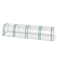 Outsunny Estufa para Jardim Estufa Pequena para Cultivo de Plantas com 4 Janelas 395x100x80 cm Transparente e Verde(m-12)