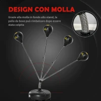 HOMCOM Punching Ball ad Altezza Regolabile, Guanti Inclusi, in PE e Metallo, 45x45x133-151cm(m-6)