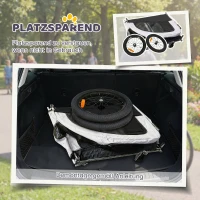 PawHut 2-in-1 Hundeanhänger für Fahrrad Faltbarer Hundebuggy für kleine & mittelgroße Hunde bis 20 kg, Weiß(m-6)