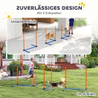 PawHut Agility-set voor honden 3-delige agilityuitrusting met slalomstokken draagtas trainingsset voor alle hondenmaten Oranje(m-5)