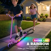 AIYAPLAY Electric Scooter for Kids 6-14 Years, with Colourful Lights, Purple(m-4)