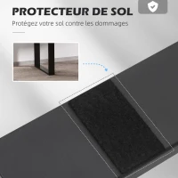HOMCOM Lot de 2 pieds rectangulaires en acier noir pour table - hauteur 72 cm - design contemporain(m-5)
