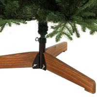 HOMCOM 180 cm Artificial Christmas Tree Full Hinged Xmas Tree Solid Pine Wood Stand, Green(m-11)
