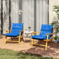 Outsunny Set of 2 Rocking Chair Padded Seat Cushions - Blue(m-10)