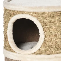 PawHut kattenkrabpaal Kattenton voor katten 3 niveaus Krabpaal klimboom Kattenmeubel met sisal pluche 37,5 x 37,5 x 70 cm(m-10)