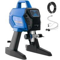 HOMCOM Airless Paint Sprayer, Thinning-Free Electric Paint Spray Gun for Walls, Fences & DIY Projects, 200 Bar High Pressure, 1.5L/min Flow Rate, 7.5m Hose, Indoor & Outdoor Use, Dark Blue(m-1)