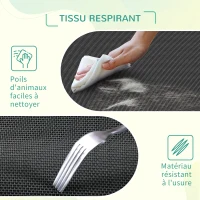 PawHut Lit pour chien chat XL grand confort sur pieds lit de camp 110 x 75 x 20 cm textilène micro-perforé noir(m-6)