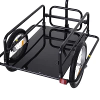 HOMCOM Aanhangwagen koppeling transportaanhanger fietskar bolderwagen zwart(m-14)