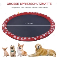 PawHut Hondenpoel, water-speelpoel, antislip, stevig, diervriendelijk, Ø170 cm, Rood(m-4)