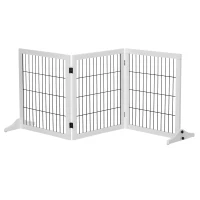 PawHut hondenomheining grenen wit 185 x 36 x 71 cm(m-1)